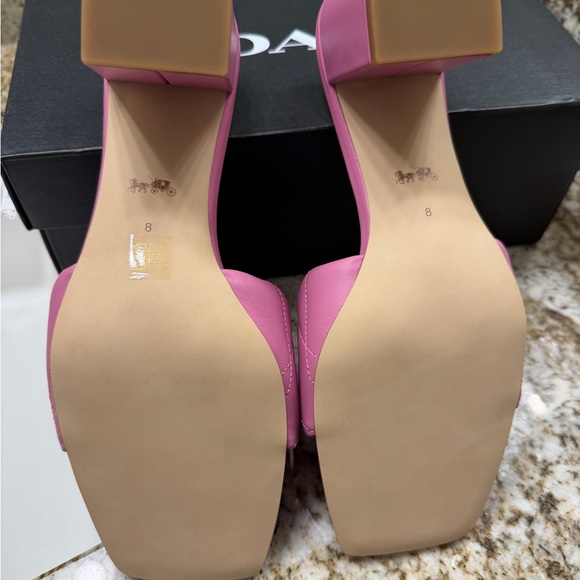 NIB Coach Pink Quilted Slide Sandals - Picture 6 of 6